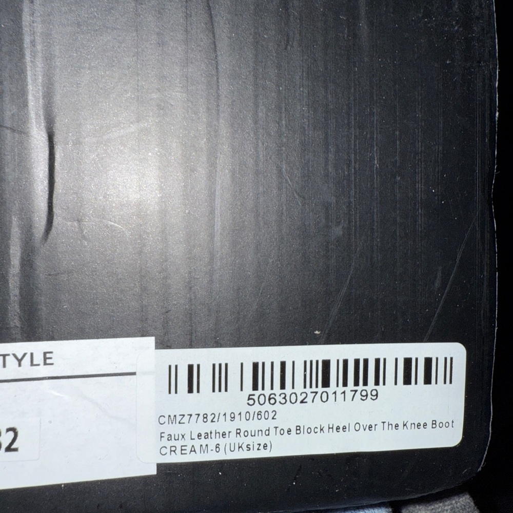 Pretty Little Thing Faux Leather Round Toe Block Heel Over the Knee Boots. NWT - Picture 6 of 7